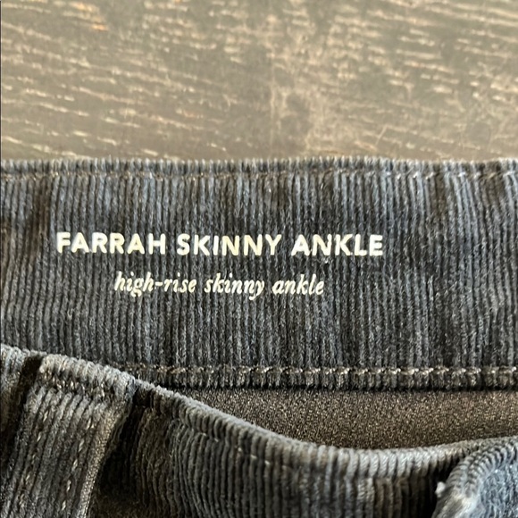 AG Farrah Skinny Ankle High-Rise Cords Midnight Black - Picture 5 of 7